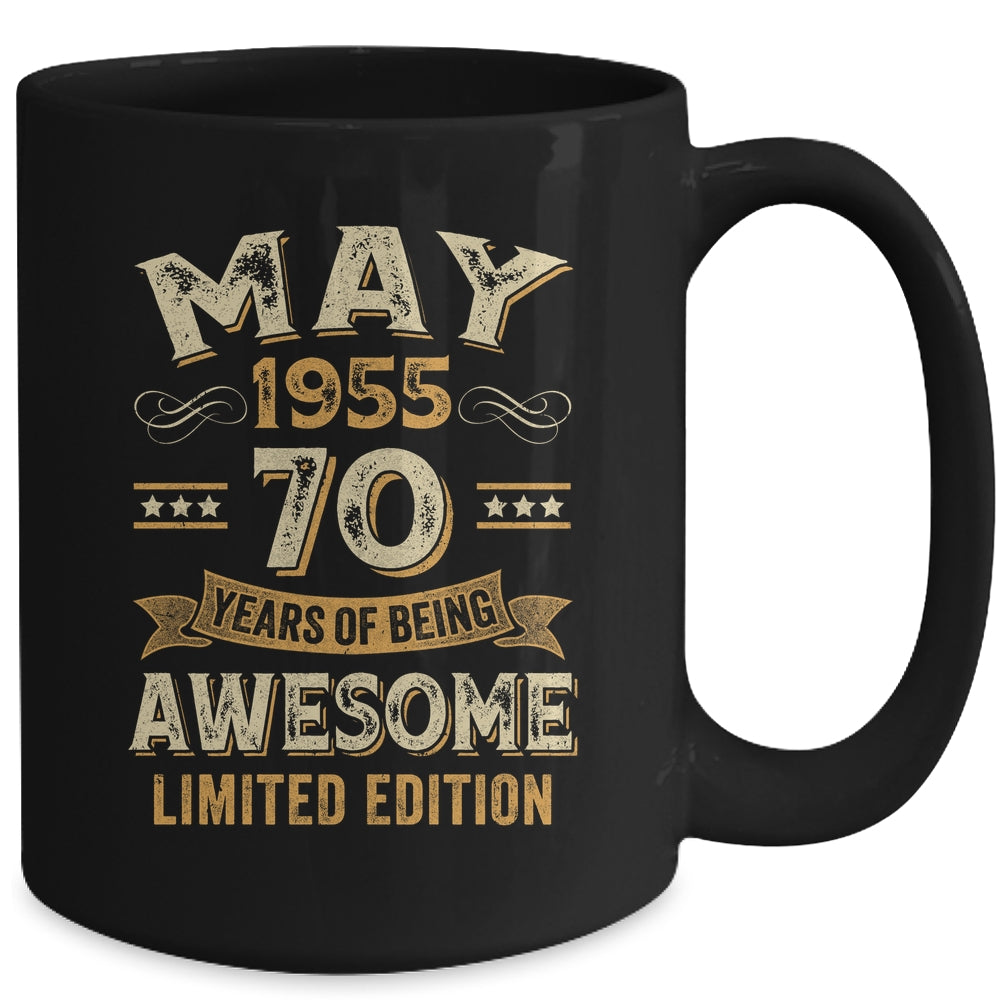 70 Years Awesome Vintage May 1955 70th Birthday Mug | siriusteestore