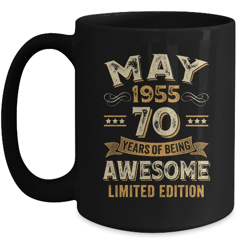 70 Years Awesome Vintage May 1955 70th Birthday Mug | siriusteestore