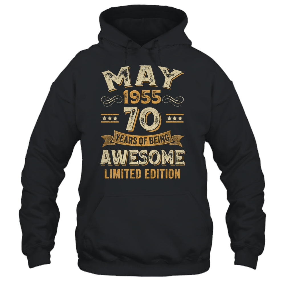 70 Years Awesome Vintage May 1955 70th Birthday Shirt & Hoodie | siriusteestore