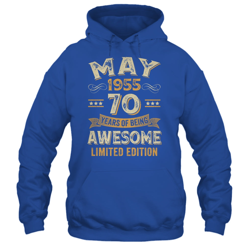 70 Years Awesome Vintage May 1955 70th Birthday Shirt & Hoodie | siriusteestore