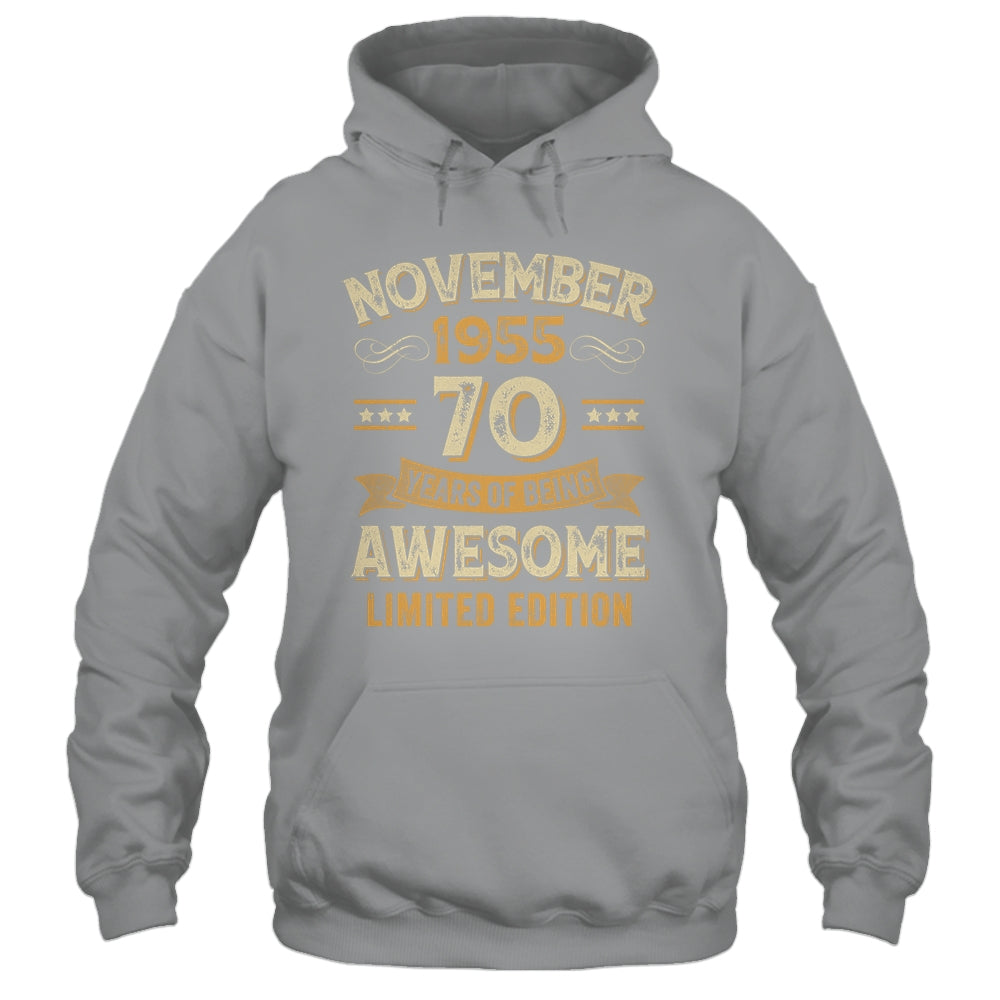 70 Years Awesome Vintage November 1955 70th Birthday Shirt & Hoodie | siriusteestore