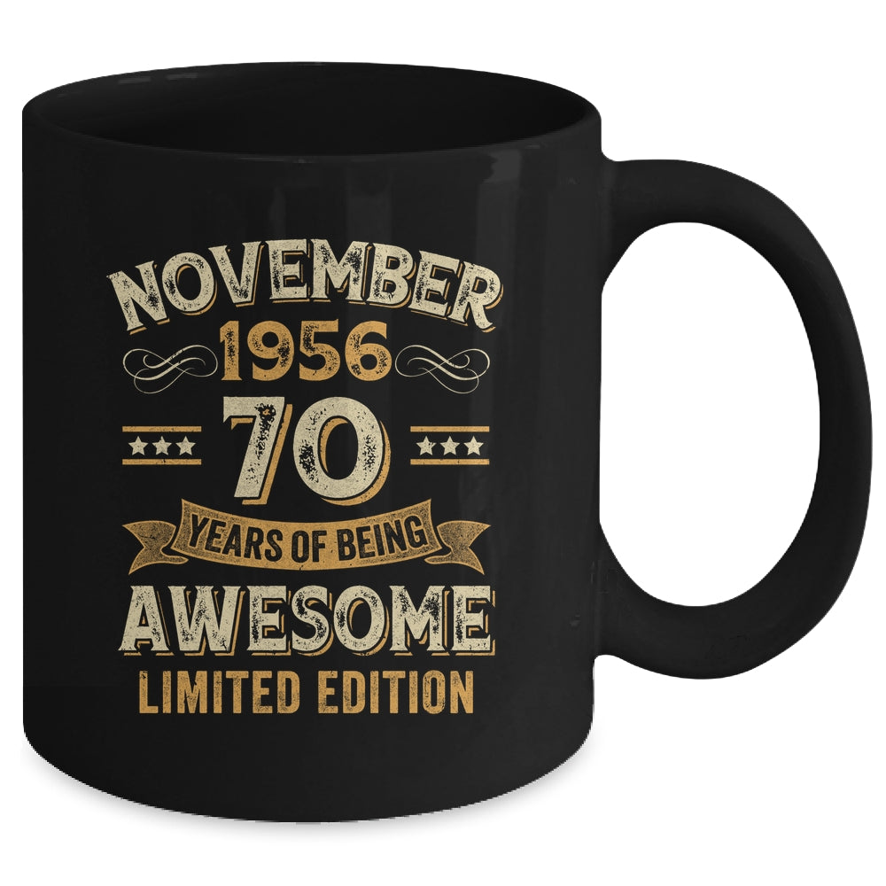 70 Years Awesome Vintage November 1956 70th Birthday Mug | siriusteestore