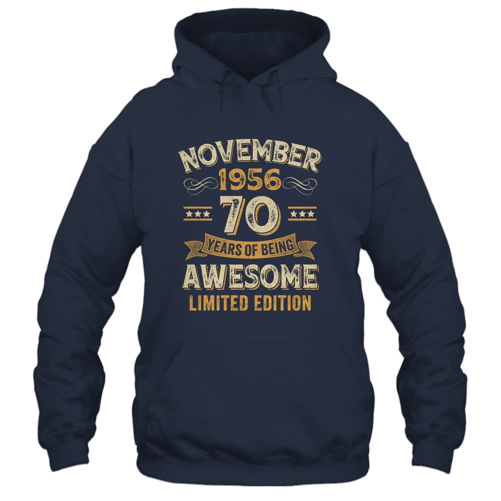 70 Years Awesome Vintage November 1956 70th Birthday Shirt & Hoodie | siriusteestore