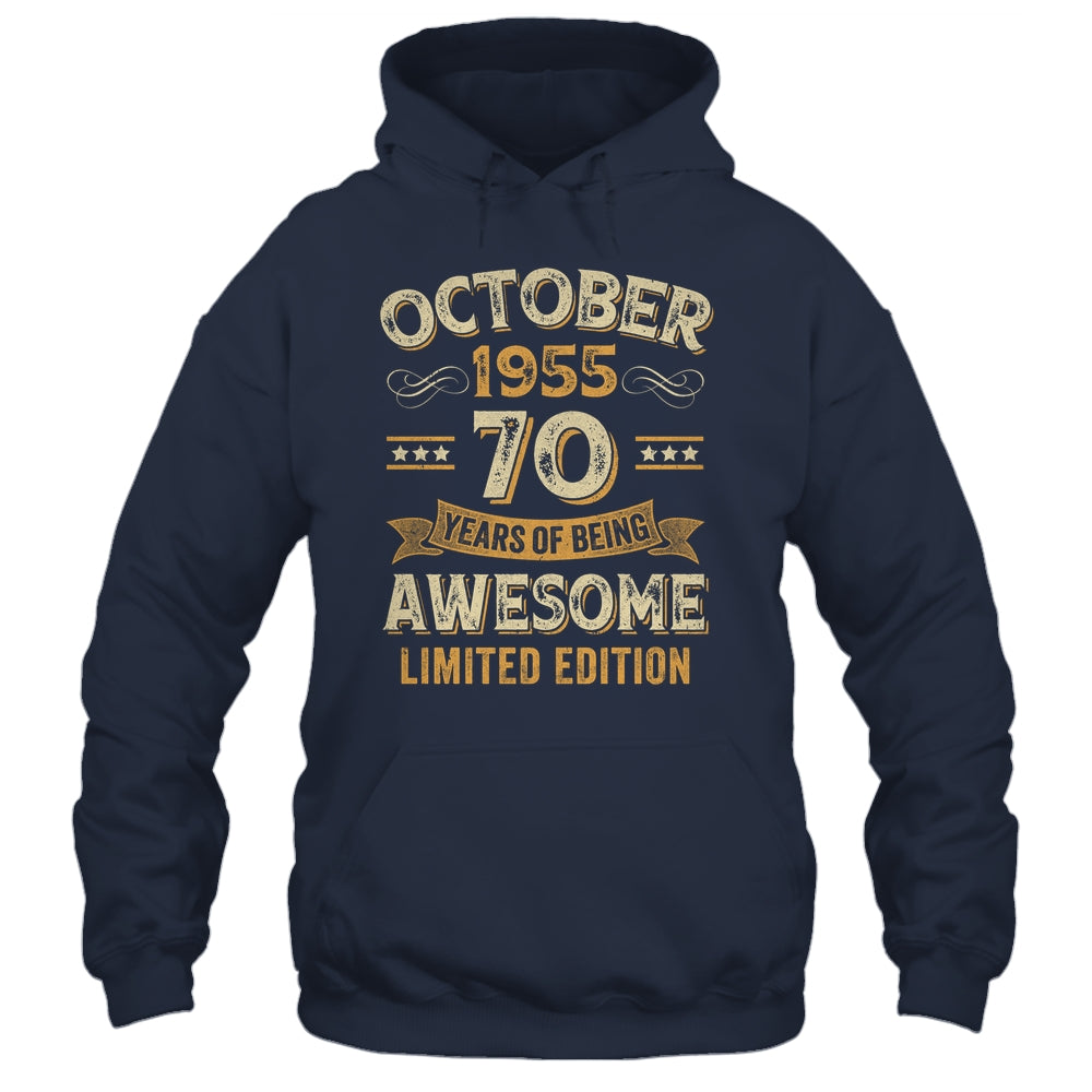 70 Years Awesome Vintage October 1955 70th Birthday Shirt & Hoodie | siriusteestore