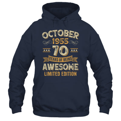 70 Years Awesome Vintage October 1955 70th Birthday Shirt & Hoodie | siriusteestore