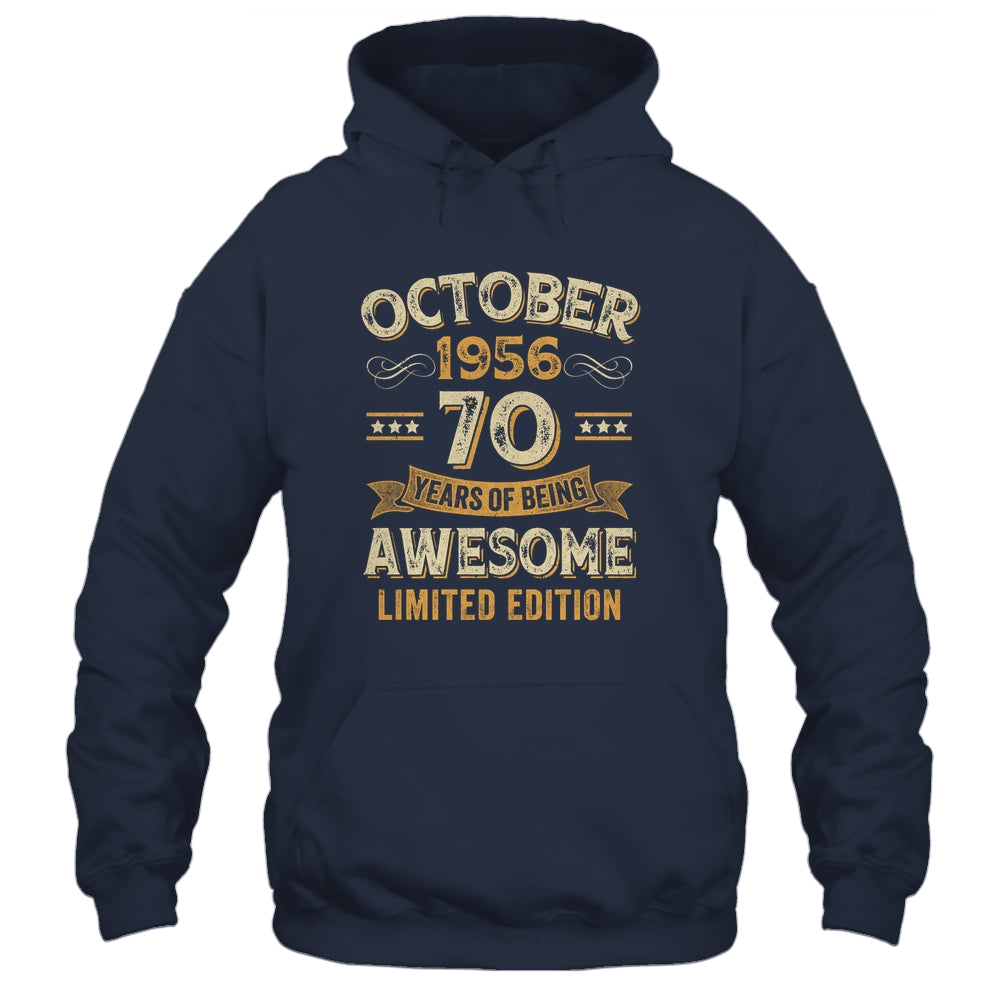 70 Years Awesome Vintage October 1956 70th Birthday Shirt & Hoodie | siriusteestore