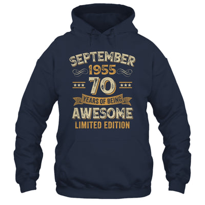 70 Years Awesome Vintage September 1955 70th Birthday Shirt & Hoodie | siriusteestore