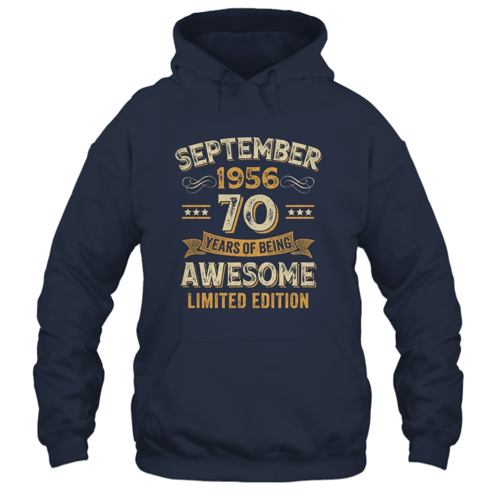 70 Years Awesome Vintage September 1956 70th Birthday Shirt & Hoodie | siriusteestore