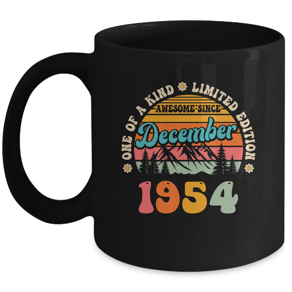 70 Years Old Awesome Since December 1954 70th Birthday Groovy Mug | siriusteestore