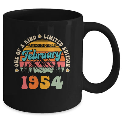 70 Years Old Awesome Since February 1954 70th Birthday Groovy Mug | siriusteestore