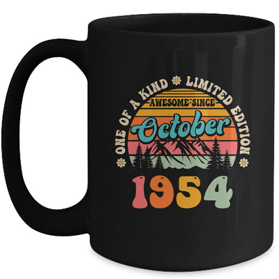 70 Years Old Awesome Since October 1954 70th Birthday Groovy Mug | siriusteestore