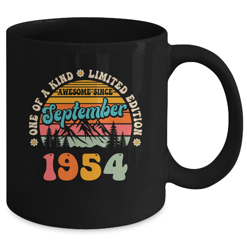 70 Years Old Awesome Since September 1954 70th Birthday Groovy Mug | siriusteestore