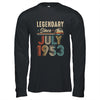 70 Years Old Legendary Since July 1953 70th Birthday Shirt & Hoodie | siriusteestore