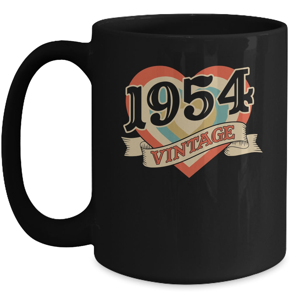 71st Birthday Gifts Classic Retro Heart Vintage 1954 Mug | siriusteestore