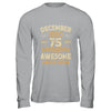 75 Years Awesome Vintage December 1950 75th Birthday Shirt & Hoodie | siriusteestore