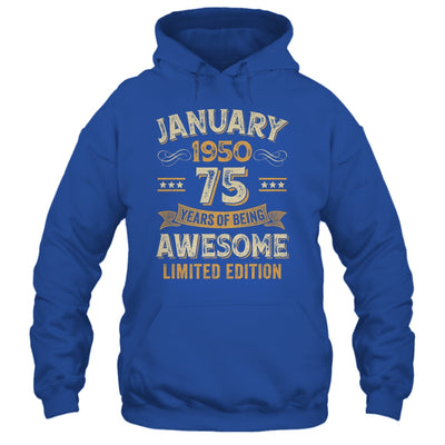 75 Years Awesome Vintage January 1950 75th Birthday Shirt & Hoodie | siriusteestore