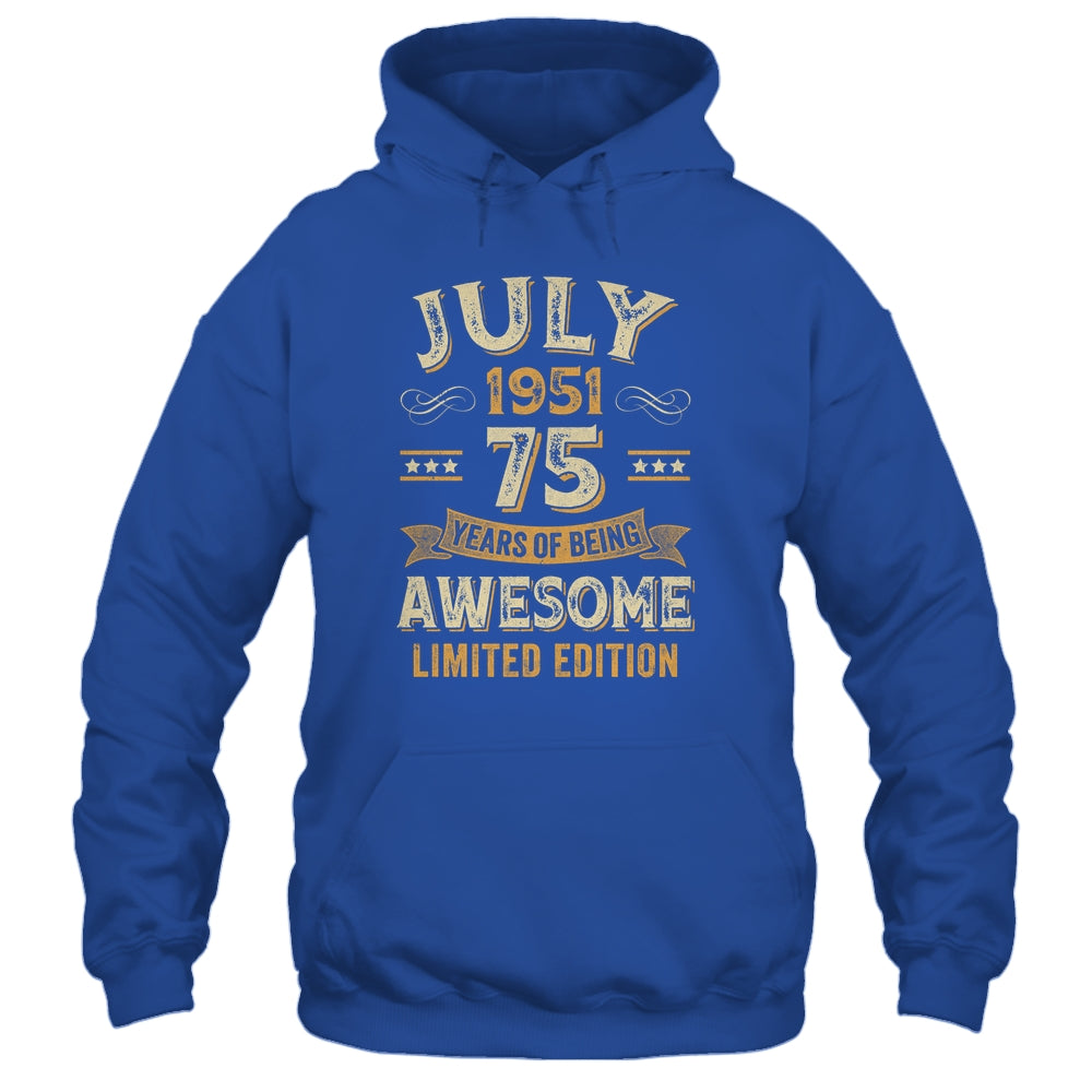 75 Years Awesome Vintage July 1951 75th Birthday Shirt & Hoodie | siriusteestore