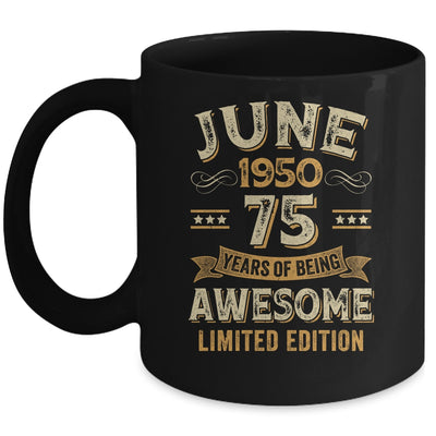 75 Years Awesome Vintage June 1950 75th Birthday Mug | siriusteestore