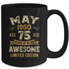 75 Years Awesome Vintage May 1950 75th Birthday Mug | siriusteestore