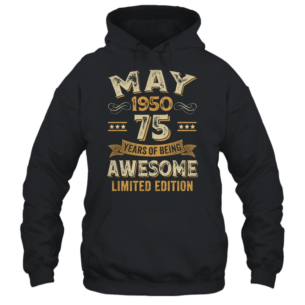 75 Years Awesome Vintage May 1950 75th Birthday Shirt & Hoodie | siriusteestore