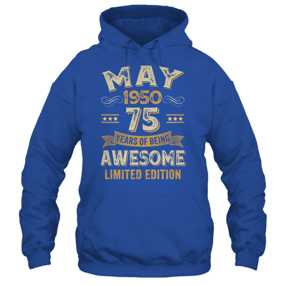 75 Years Awesome Vintage May 1950 75th Birthday Shirt & Hoodie | siriusteestore