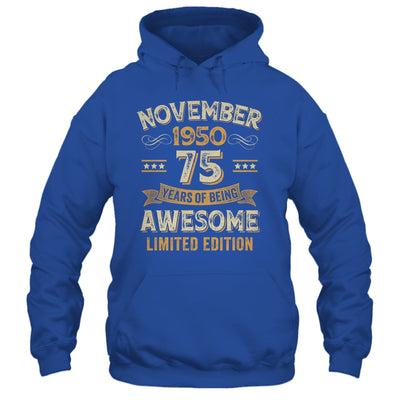 75 Years Awesome Vintage November 1950 75th Birthday Shirt & Hoodie | siriusteestore