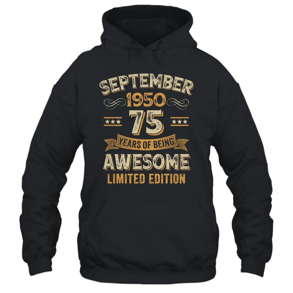 75 Years Awesome Vintage September 1950 75th Birthday Shirt & Hoodie | siriusteestore