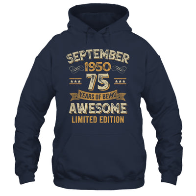 75 Years Awesome Vintage September 1950 75th Birthday Shirt & Hoodie | siriusteestore
