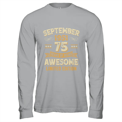75 Years Awesome Vintage September 1951 75th Birthday Shirt & Hoodie | siriusteestore