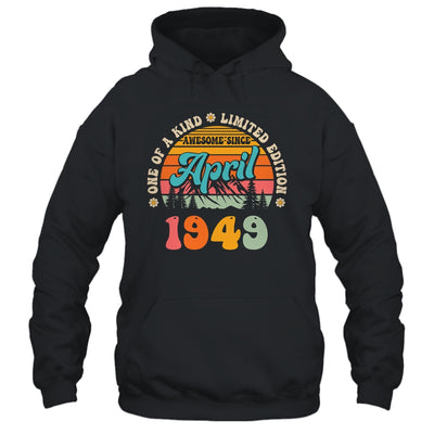 75 Years Old Awesome Since April 1949 75th Birthday Groovy Shirt & Tank Top | siriusteestore