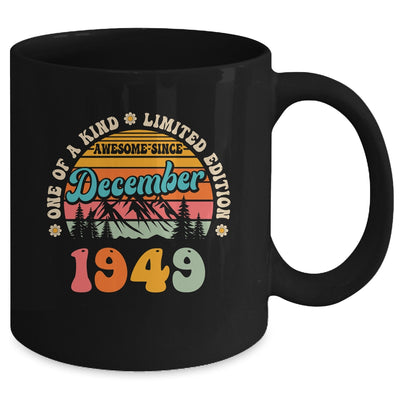 75 Years Old Awesome Since December 1949 75th Birthday Groovy Mug | siriusteestore