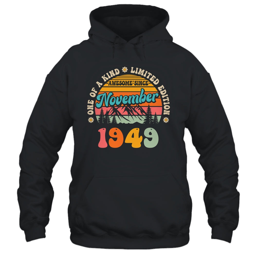 75 Years Old Awesome Since November 1949 75th Birthday Groovy Shirt & Tank Top | siriusteestore
