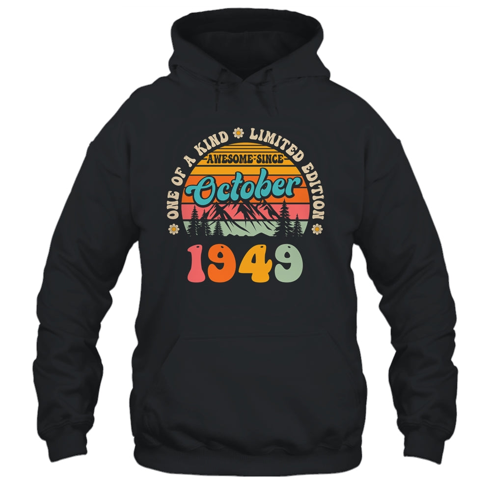 75 Years Old Awesome Since October 1949 75th Birthday Groovy Shirt & Tank Top | siriusteestore