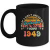 75 Years Old Awesome Since September 1949 75th Birthday Groovy Mug | siriusteestore