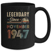 75 Years Old Legendary Since November 1948 75th Birthday Mug | siriusteestore