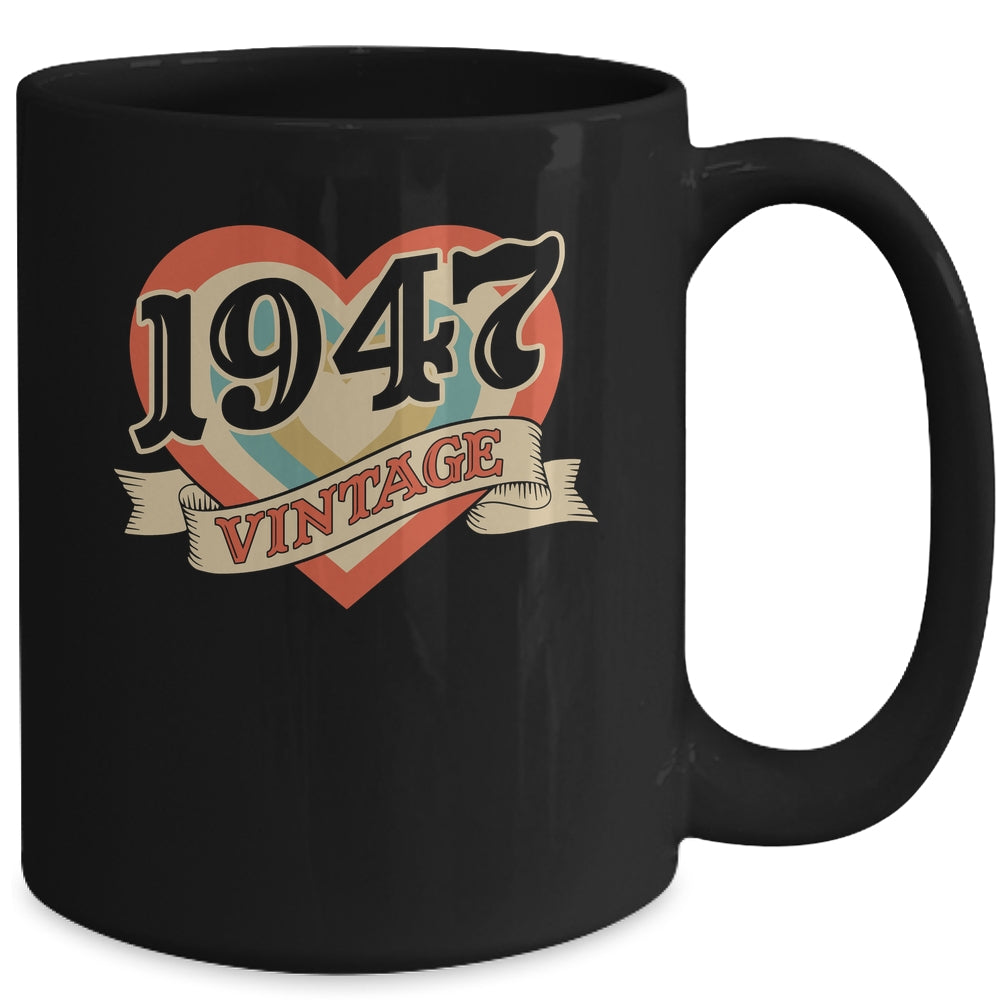 78th Birthday Gifts Classic Retro Heart Vintage 1947 Mug | siriusteestore
