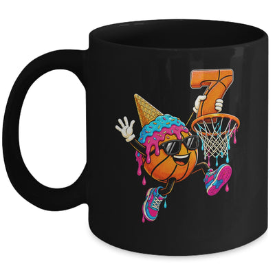 7Th Birthday Basketball Drip Ice Cream 7 Years Old Boys Kids Mug | siriusteestore