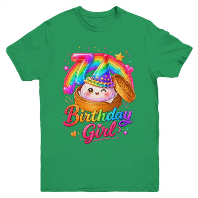 7Th Birthday Girl Dumpling Kawaii Pastel Anime 7 Years Old Youth Shirt | siriusteestore