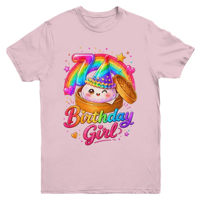 7Th Birthday Girl Dumpling Kawaii Pastel Anime 7 Years Old Youth Shirt | siriusteestore