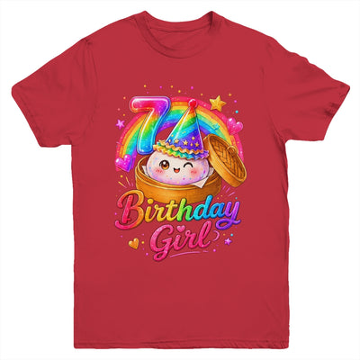 7Th Birthday Girl Dumpling Kawaii Pastel Anime 7 Years Old Youth Shirt | siriusteestore