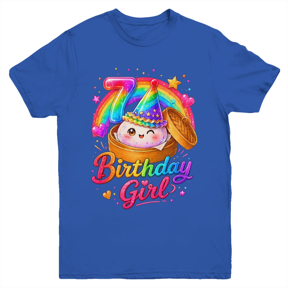 7Th Birthday Girl Dumpling Kawaii Pastel Anime 7 Years Old Youth Shirt | siriusteestore