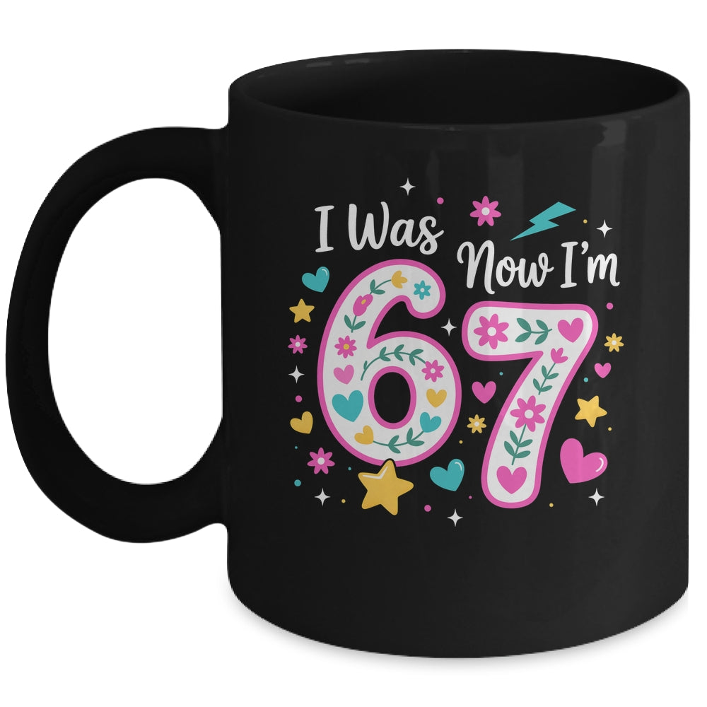 7 Year Old Birthday Girl I Was 6 Now I'm 7 Funny 67 Meme Mug | siriusteestore