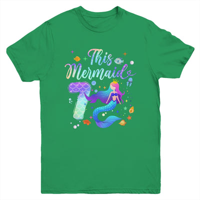 7 Year Old This Mermaid Is 7th Birthday Girl Daughter Party Youth Shirt | siriusteestore