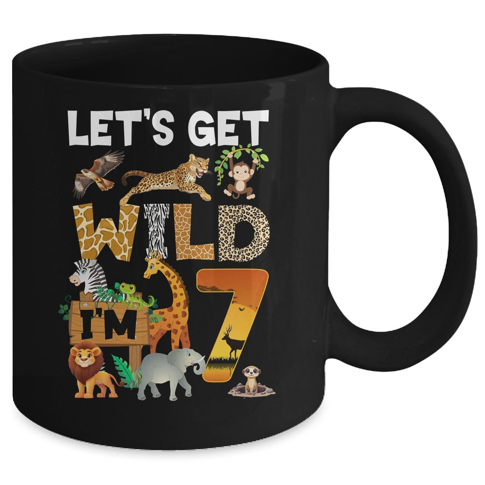 7 Year Old Zoo Birthday Safari Jungle Animal 7th Bday Mug | siriusteestore