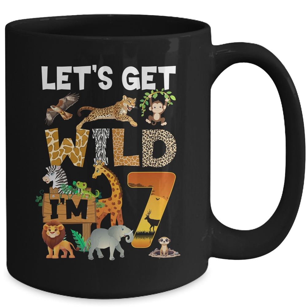 7 Year Old Zoo Birthday Safari Jungle Animal 7th Bday Mug | siriusteestore