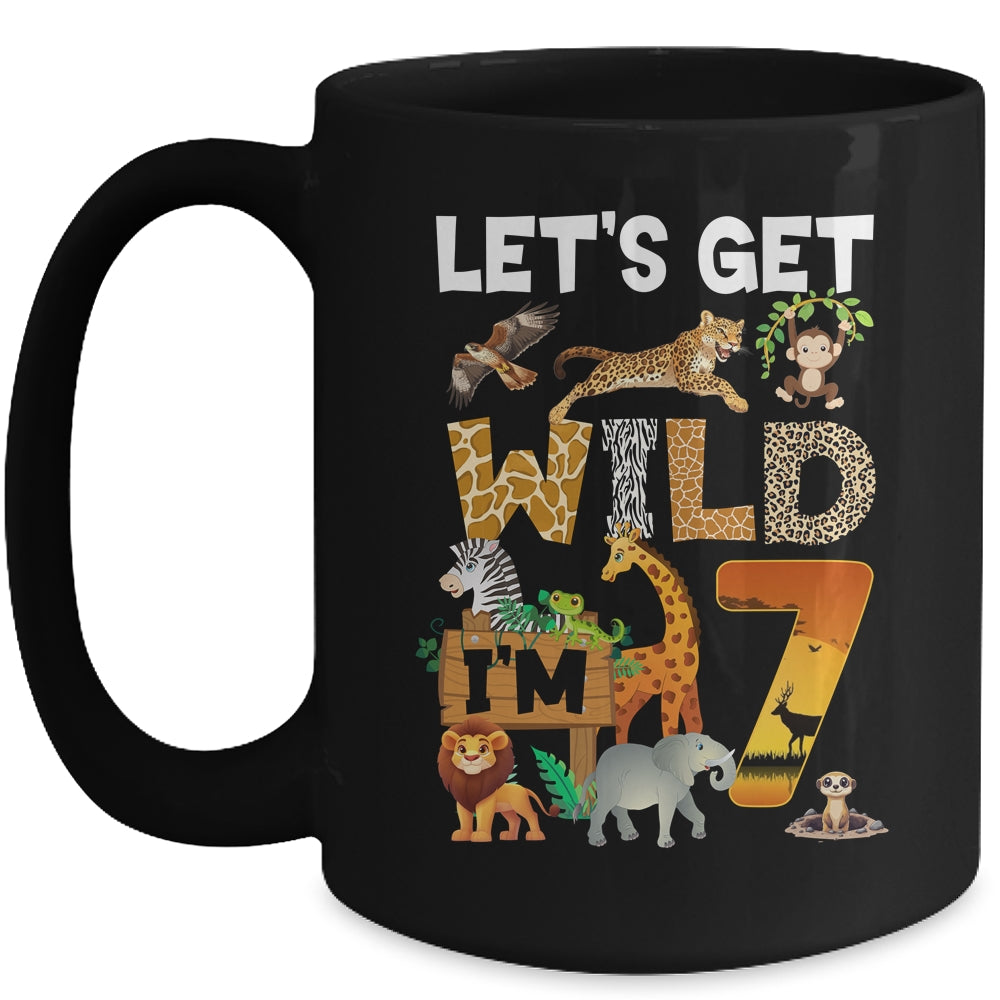 7 Year Old Zoo Birthday Safari Jungle Animal 7th Bday Mug | siriusteestore
