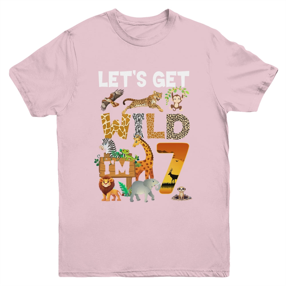 7 Year Old Zoo Birthday Safari Jungle Animal 7th Bday Youth Shirt | siriusteestore