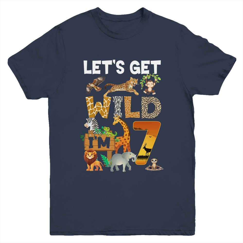 7 Year Old Zoo Birthday Safari Jungle Animal 7th Bday Youth Shirt | siriusteestore