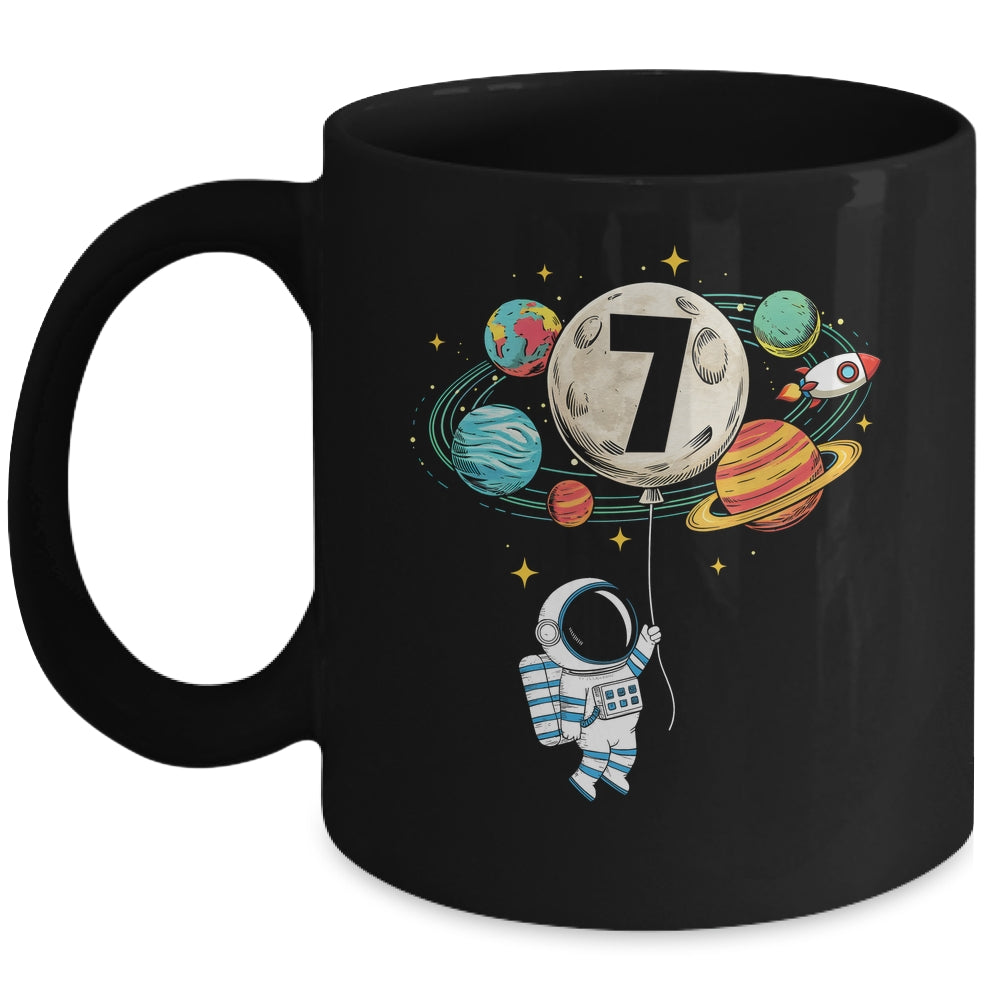 7 Years Old Birthday Boy Astronaut Space 7th Birthday Mug | siriusteestore