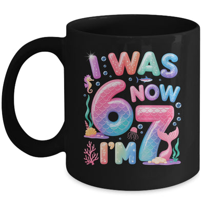 7th Birthday Girl I Was 6 Now I'm 7 Year Old Mermaid Mug | siriusteestore